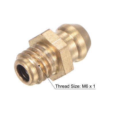 Harfington Uxcell Brass Hydraulic Grease Fitting Assortment Accessories M6 x 1mm Thread, 10Pcs