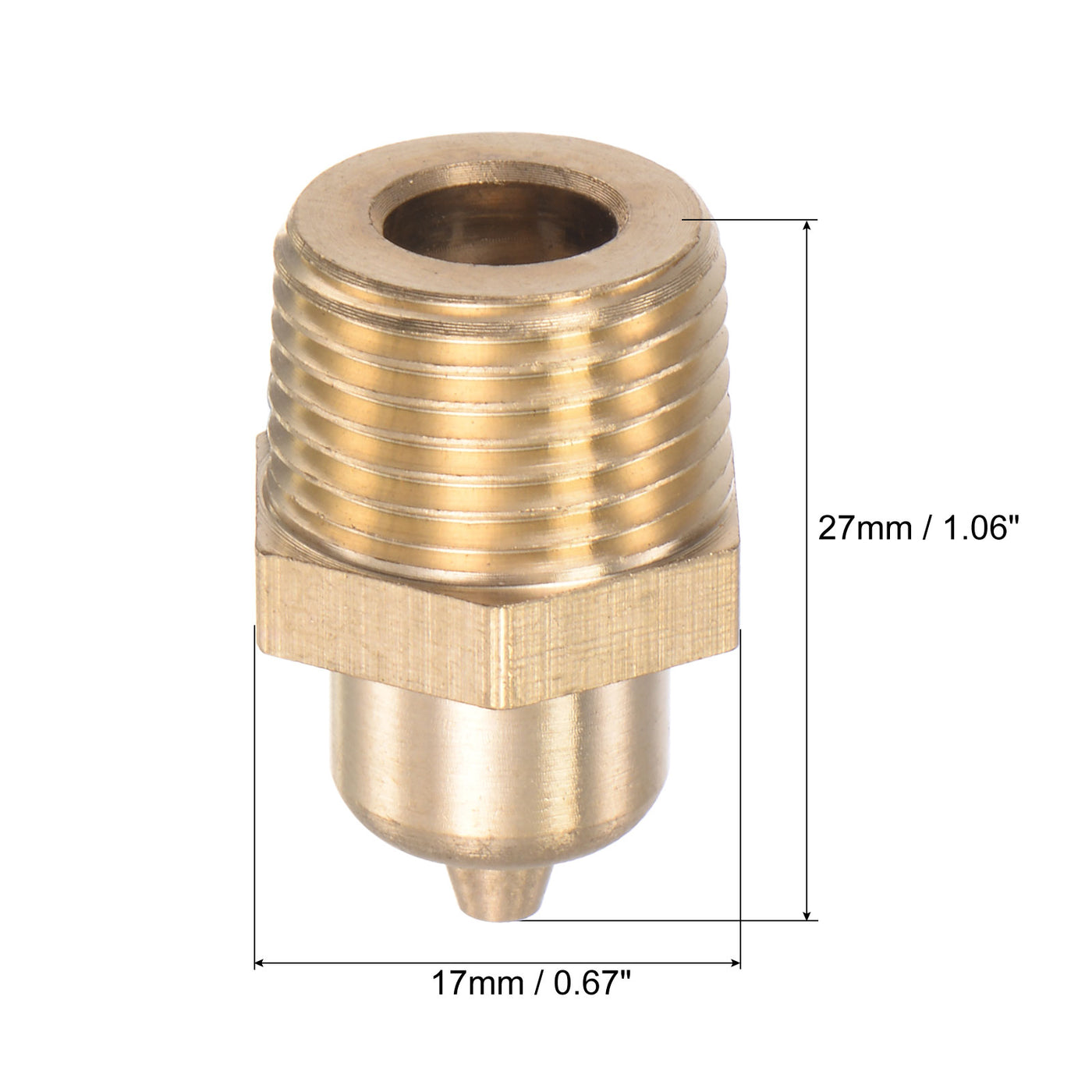 uxcell Uxcell Brass Straight Hydraulic Grease Fitting G3/8 Thread 17mm Width