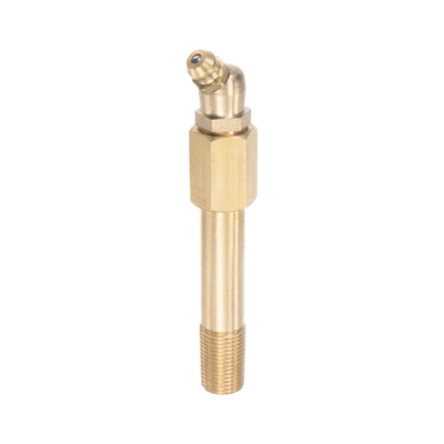 Harfington Uxcell Brass Straight Hydraulic Grease Fitting G1/8 Thread 65mm Length