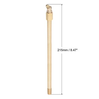 Harfington Uxcell Brass Straight Hydraulic Grease Fitting G1/8 Thread 215mm Length