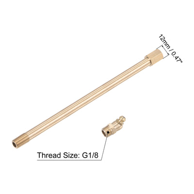Harfington Uxcell Brass Straight Hydraulic Grease Fitting G1/8 Thread 215mm Length