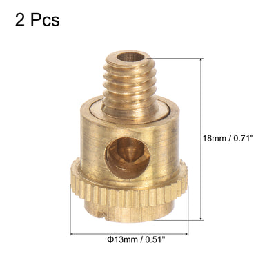 Harfington Uxcell Brass Straight Hydraulic Grease Fitting Accessories M6 x 1mm Thread, 2Pcs