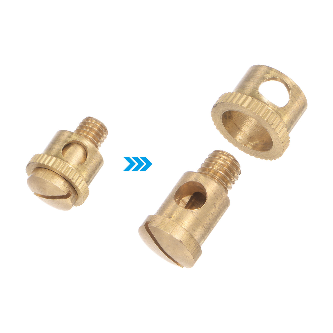 uxcell Uxcell Brass Straight Hydraulic Grease Fitting Accessories M6 x 1mm Thread, 2Pcs