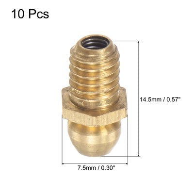 Harfington Uxcell Brass Straight Hydraulic Grease Fitting Accessories M6 x 1 Thread, 10Pcs