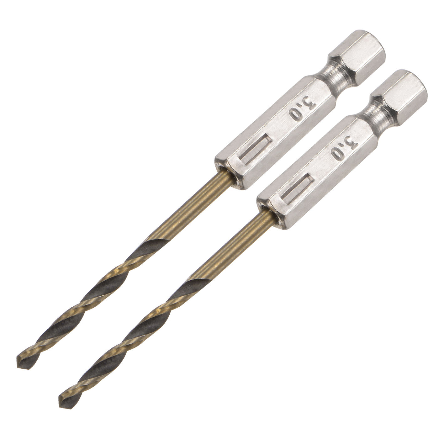 uxcell Uxcell 2Pcs 3mm High Speed Steel Twist Drill Bit with Hex Shank 80mm Length