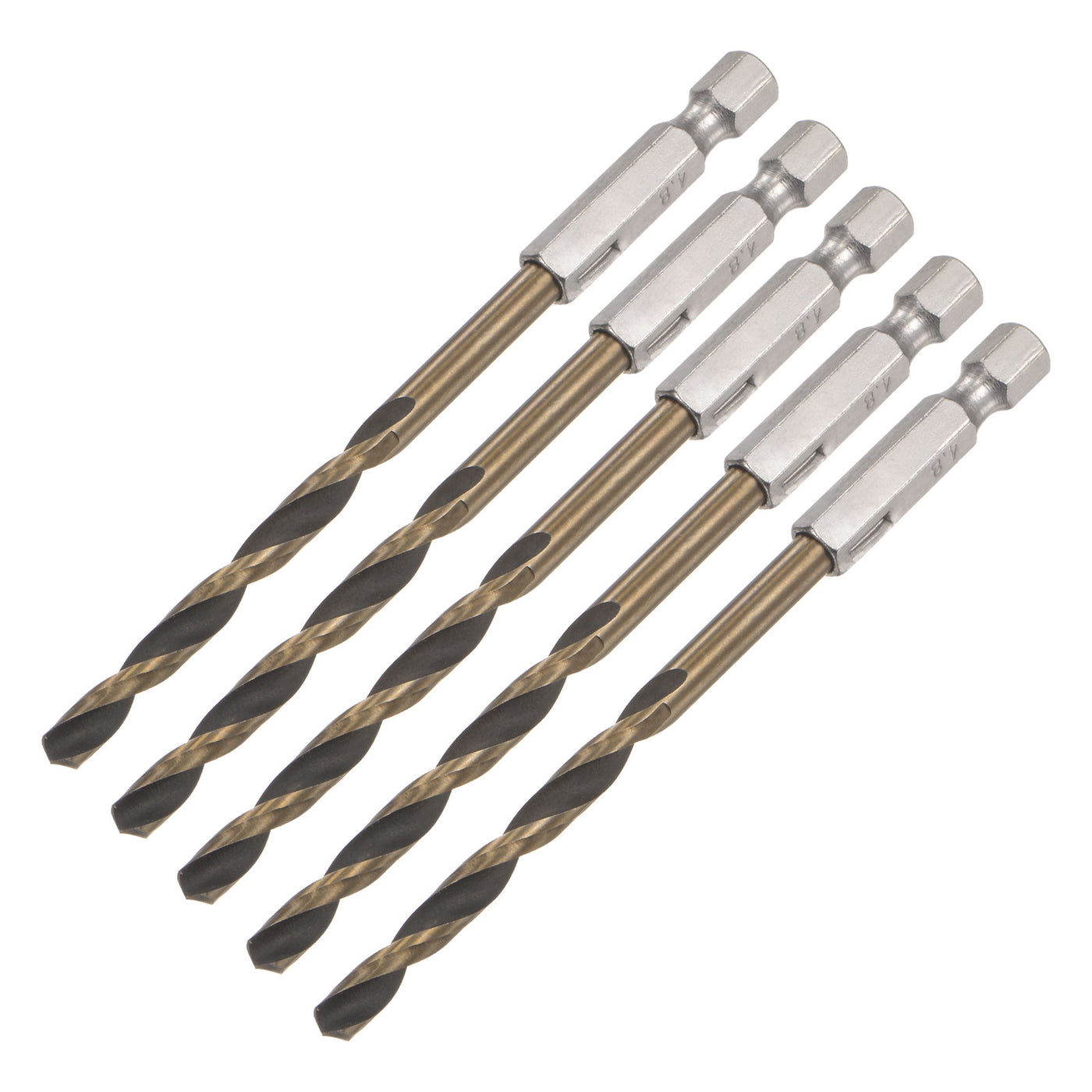 uxcell Uxcell 5Pcs 4.8mm High Speed Steel Twist Drill Bit with Hex Shank 105mm Length