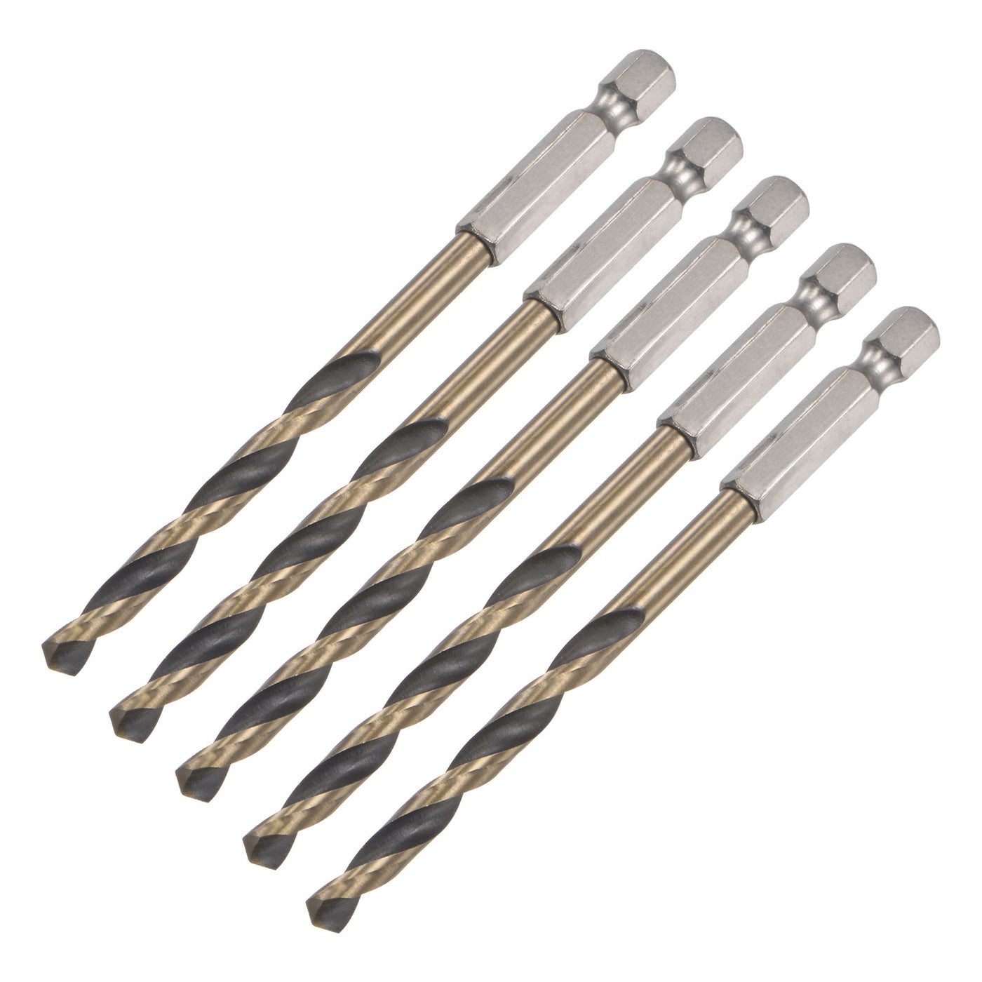 uxcell Uxcell 5Pcs 5.2mm High Speed Steel Twist Drill Bit with Hex Shank 104mm Length