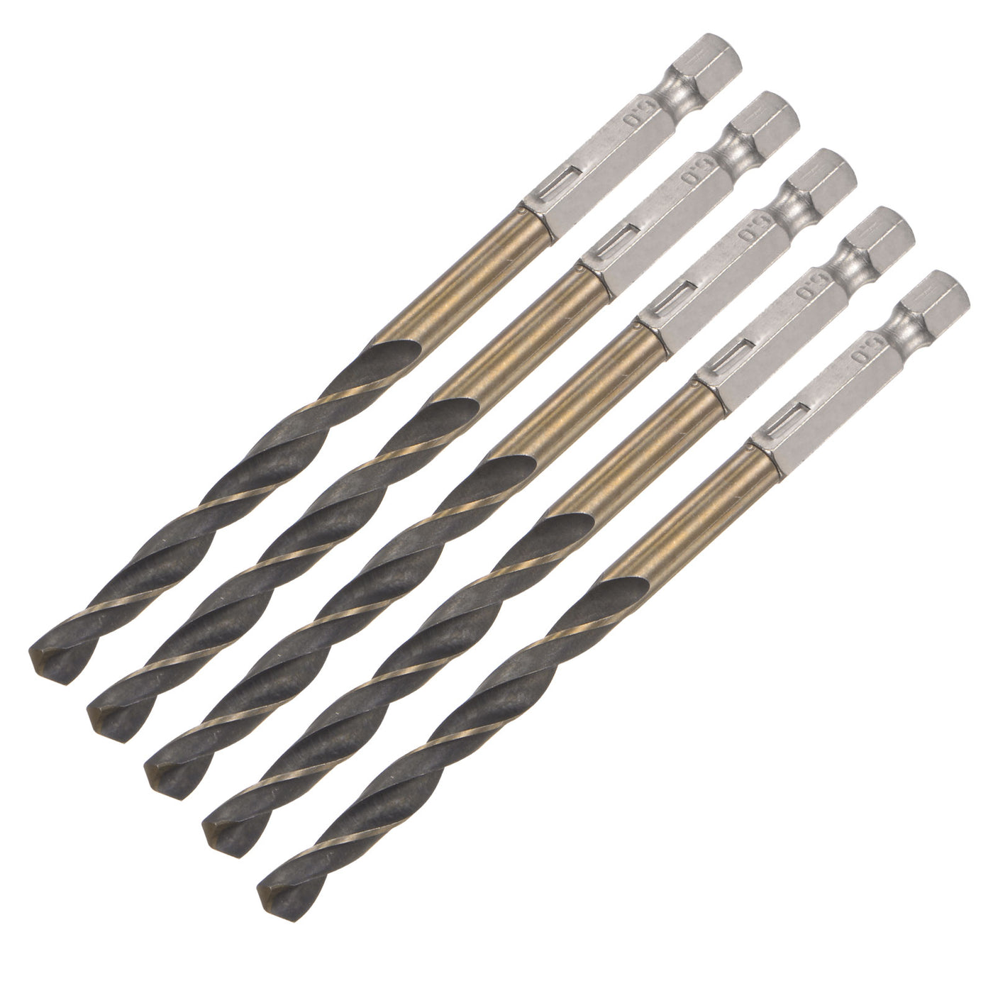 uxcell Uxcell 5Pcs 6mm High Speed Steel Twist Drill Bit with Hex Shank 114mm Length