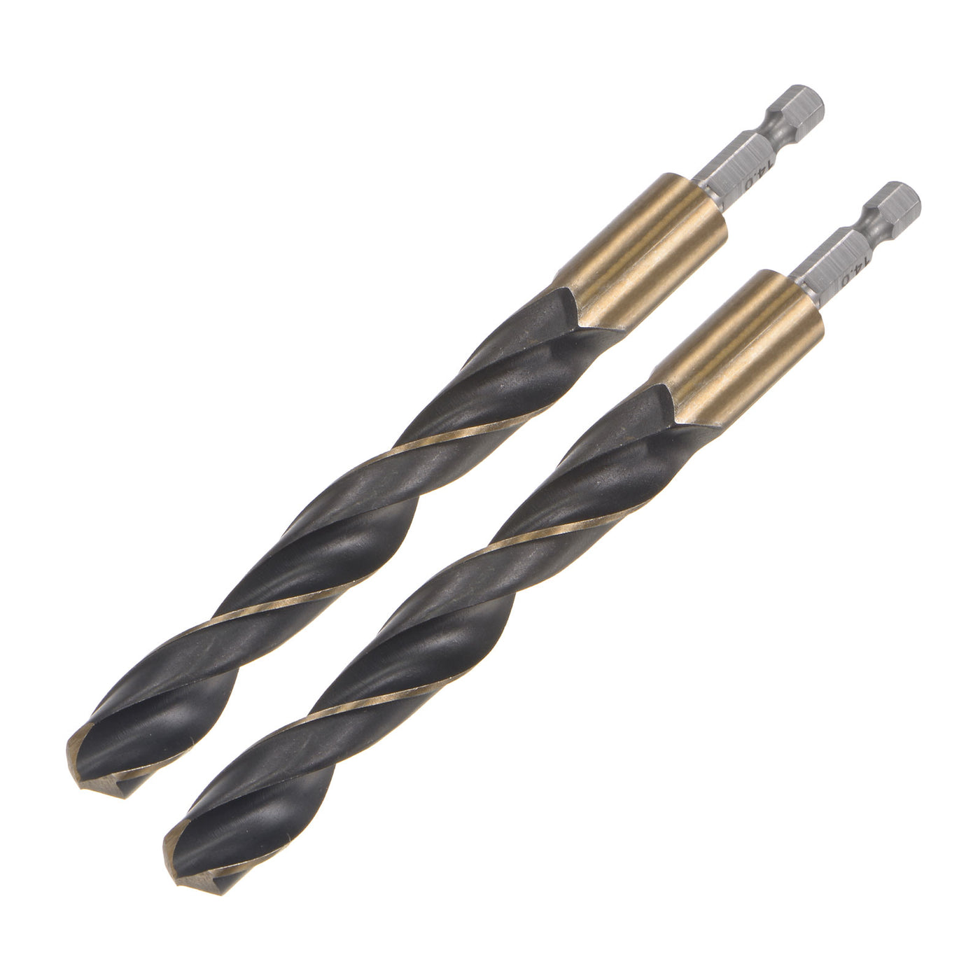 uxcell Uxcell 2Pcs 14mm High Speed Steel Twist Drill Bit with Hex Shank 156mm Length