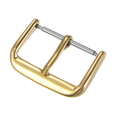 Harfington Uxcell SUS304 Polished PVD Watch Buckle for 16mm Width Watch Bands Gold Tone