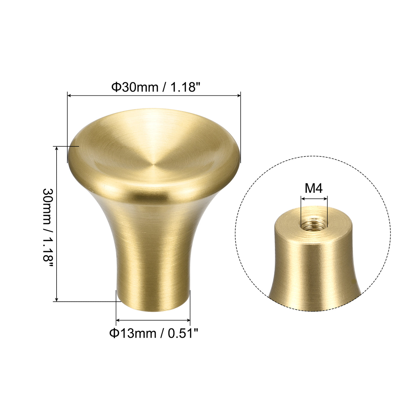 uxcell Uxcell 30x30mm Drawer Knobs, Brass Wardrobe Door Pull Handles Gold Tone
