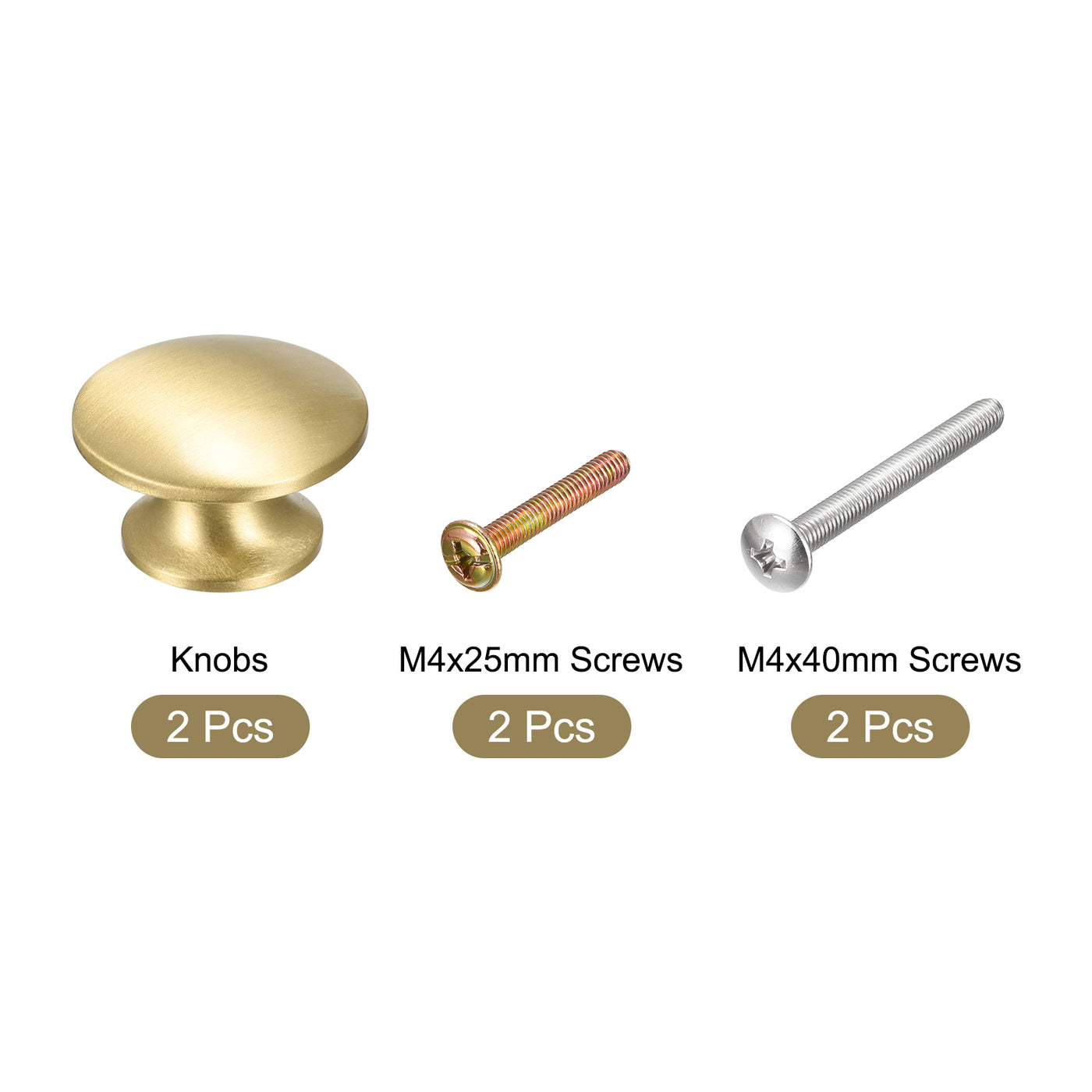 uxcell Uxcell 24x16mm Drawer Knobs, 2pcs Brass Wardrobe Door Pull Handles Gold Tone