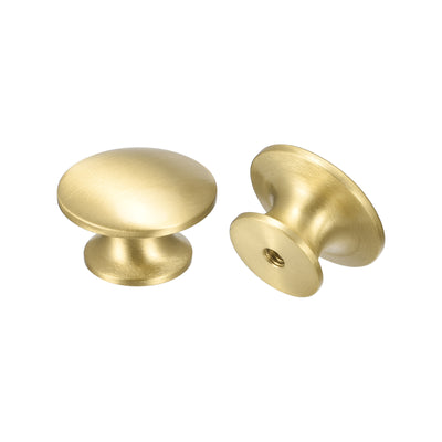 Harfington Uxcell 24x16mm Drawer Knobs, 2pcs Brass Wardrobe Door Pull Handles Gold Tone