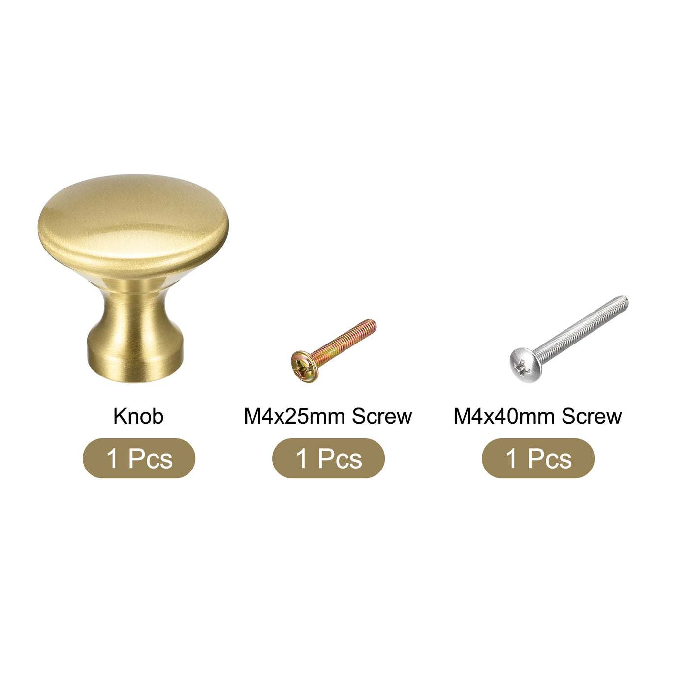 uxcell Uxcell 31x30mm Drawer Knobs, Brass Wardrobe Door Pull Handles Gold Tone