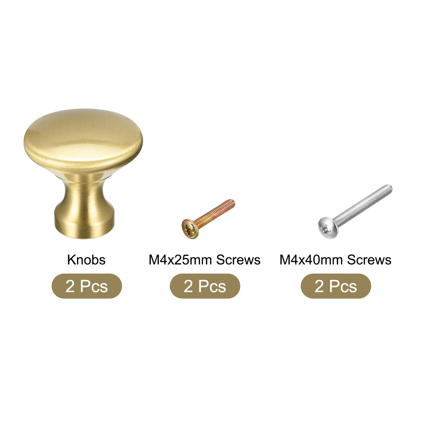 uxcell Uxcell 31x30mm Drawer Knobs, 2pcs Brass Wardrobe Door Pull Handles Gold Tone