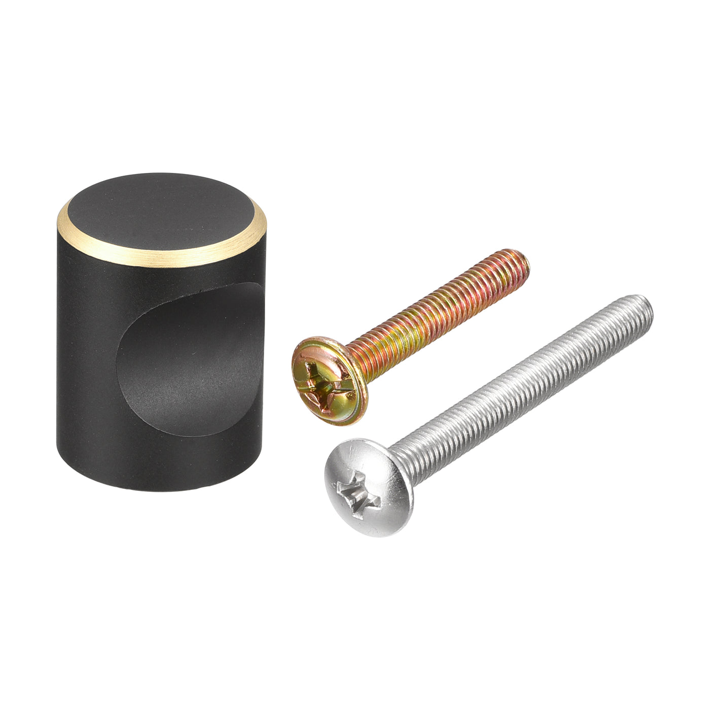 uxcell Uxcell 20x25mm Drawer Knobs, Brass Wardrobe Pull Handles Black
