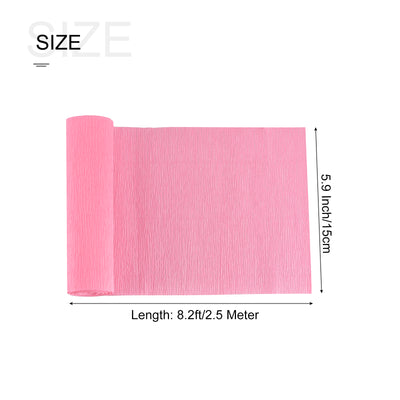 Harfington Crepe Paper Roll Crepe Paper Decoration 8.2ft Long 5.9 Inch Wide, Pink