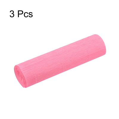 Harfington Crepe Paper Roll Decoration 8.2ft Long 5.9 Inch Wide, Pink Pack of 3