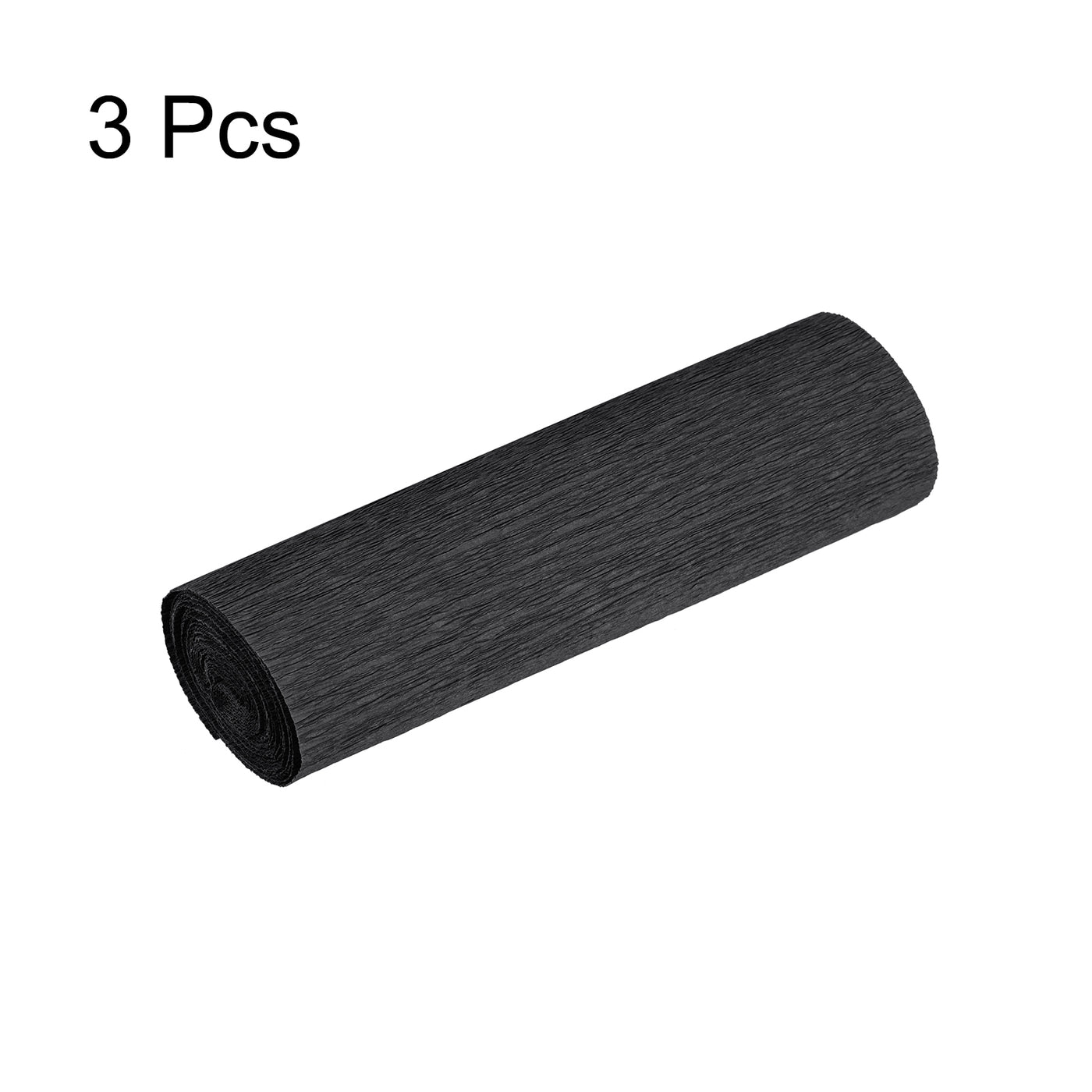 Harfington Crepe Paper Roll Decoration 8.2ft Long 5.9 Inch Wide, Black Pack of 3