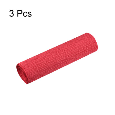 Harfington Crepe Paper Roll Decoration 8.2ft Long 5.9 Inch Wide, Red Pack of 3
