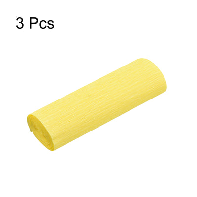 Harfington Crepe Paper Roll Decoration 8.2ft Long 5.9 Inch Wide, Yellow Pack of 3