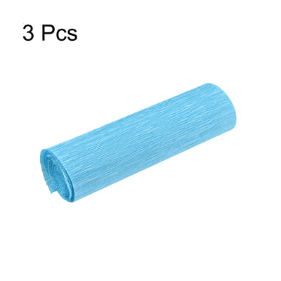 Harfington Crepe Paper Roll Decoration 8.2ft Long 5.9 Inch Wide, Blue Pack of 3