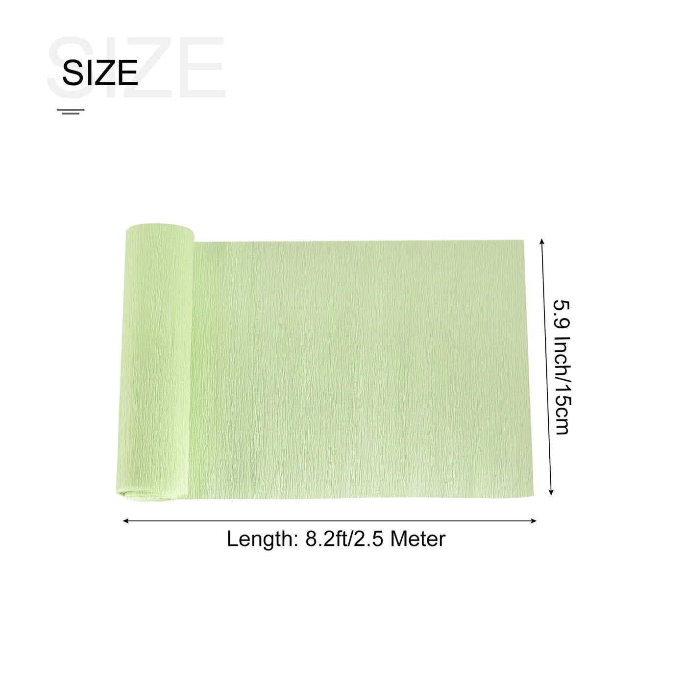 Harfington Crepe Paper Roll Decoration 8.2ft Long 5.9 Inch Wide, Light Green Pack of 5