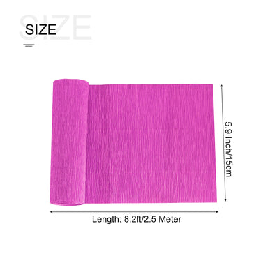 Harfington Crepe Paper Roll Crepe Paper Decoration 8.2ft Long 5.9 Inch Wide, Fuchsia