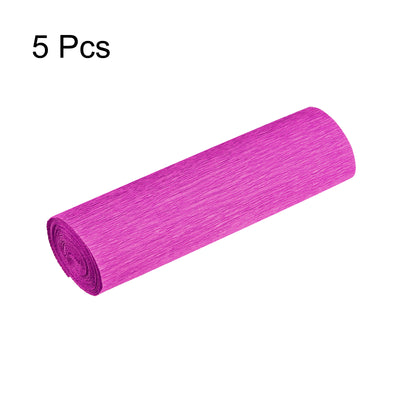Harfington Crepe Paper Roll Decoration 8.2ft Long 5.9 Inch Wide, Fuchsia Pack of 5