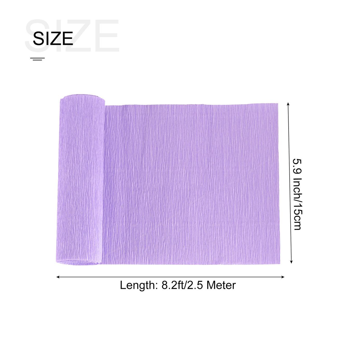 Harfington Crepe Paper Roll Decoration 8.2ft Long 5.9 Inch Wide, Light Purple Pack of 3