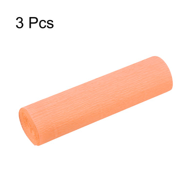 Harfington Crepe Paper Roll Decoration 8.2ft Long 5.9 Inch Wide, Apricot Color Pack of 3