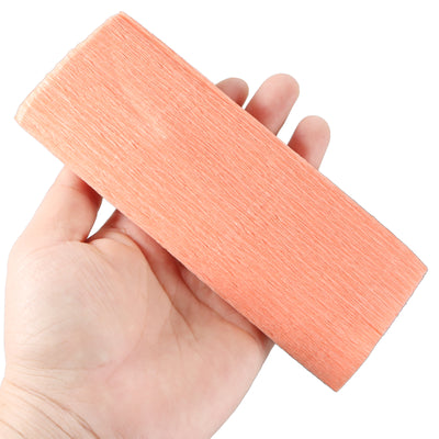 Harfington Crepe Paper Roll Decoration 8.2ft Long 5.9 Inch Wide, Apricot Color Pack of 5