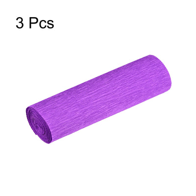 Harfington Crepe Paper Roll Decoration 8.2ft Long 5.9 Inch Wide, Violet Pack of 3