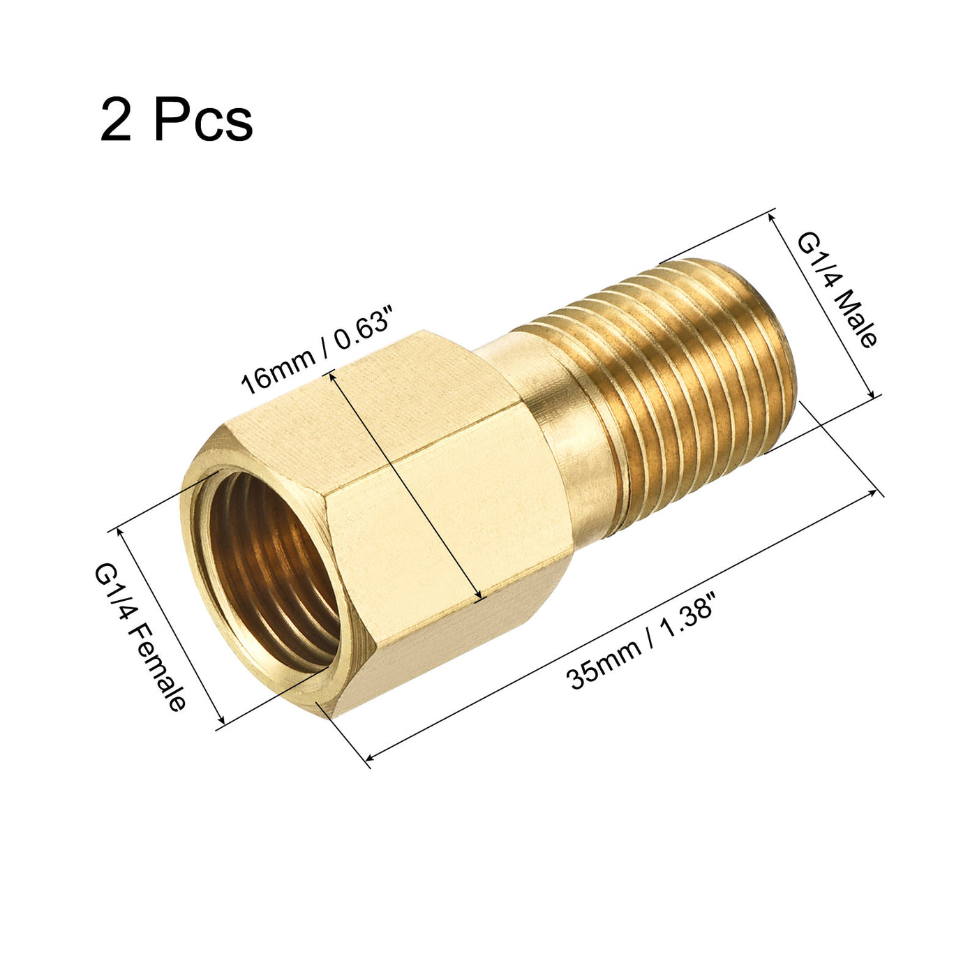 Harfington Brass Pipe Fitting Adapter Extension Hex Pipe Coupling
