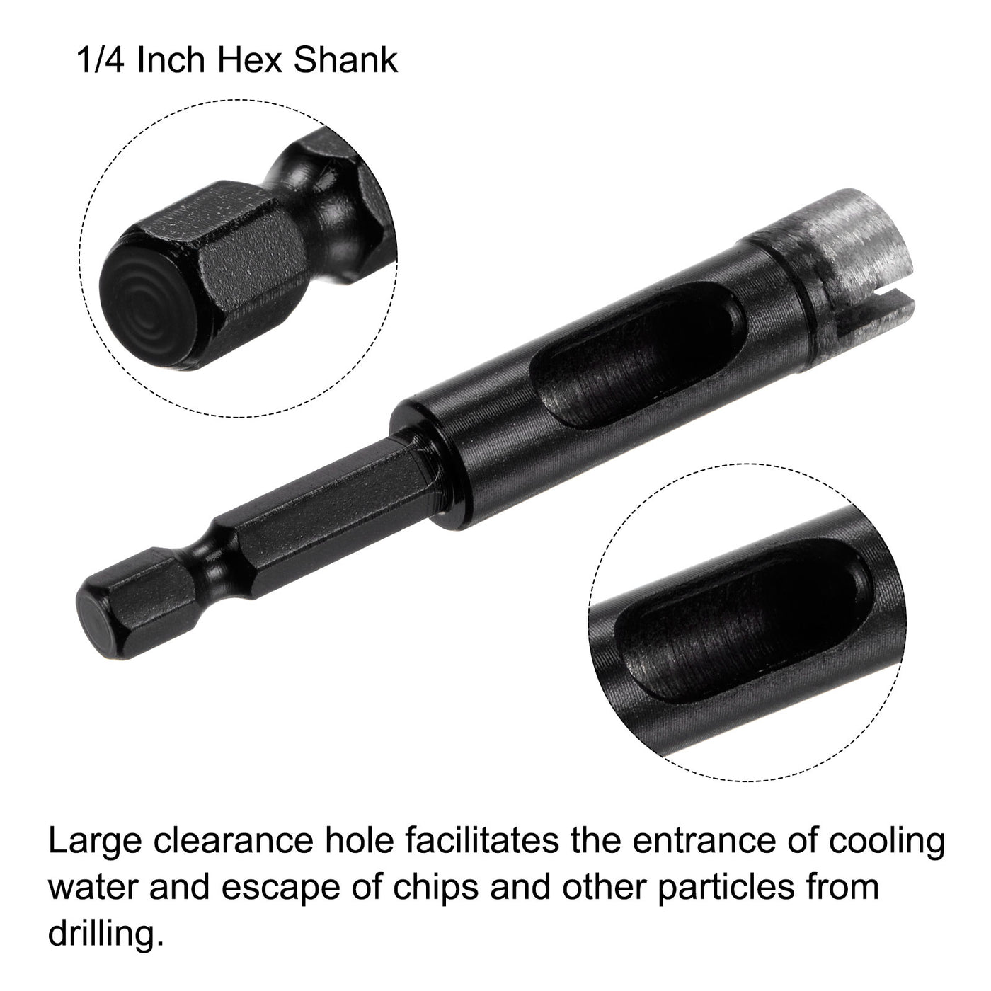 uxcell Uxcell Hex Shank Sintered Diamond Core Drill Bits for Masonry Stone