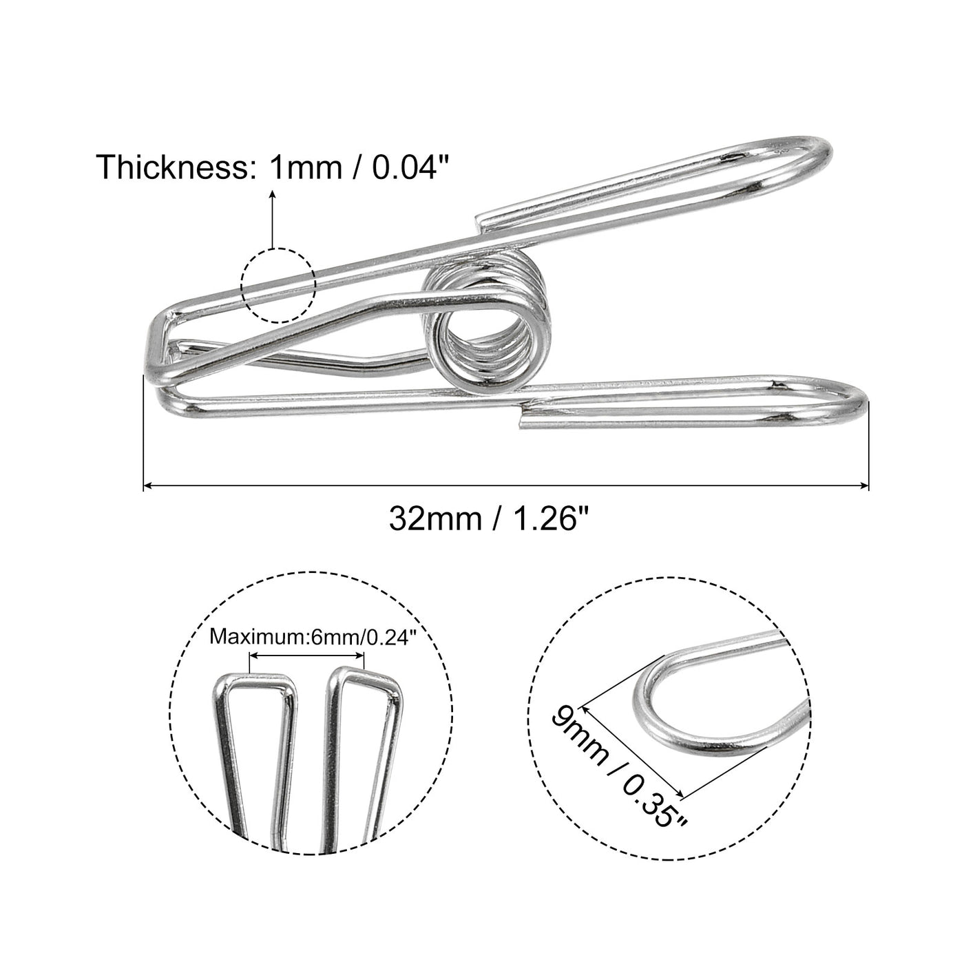 uxcell Uxcell Tablecloth Clips, 32mm Carbon Steel Clamps for Fixing Table Cloth, Silver 25 Pcs