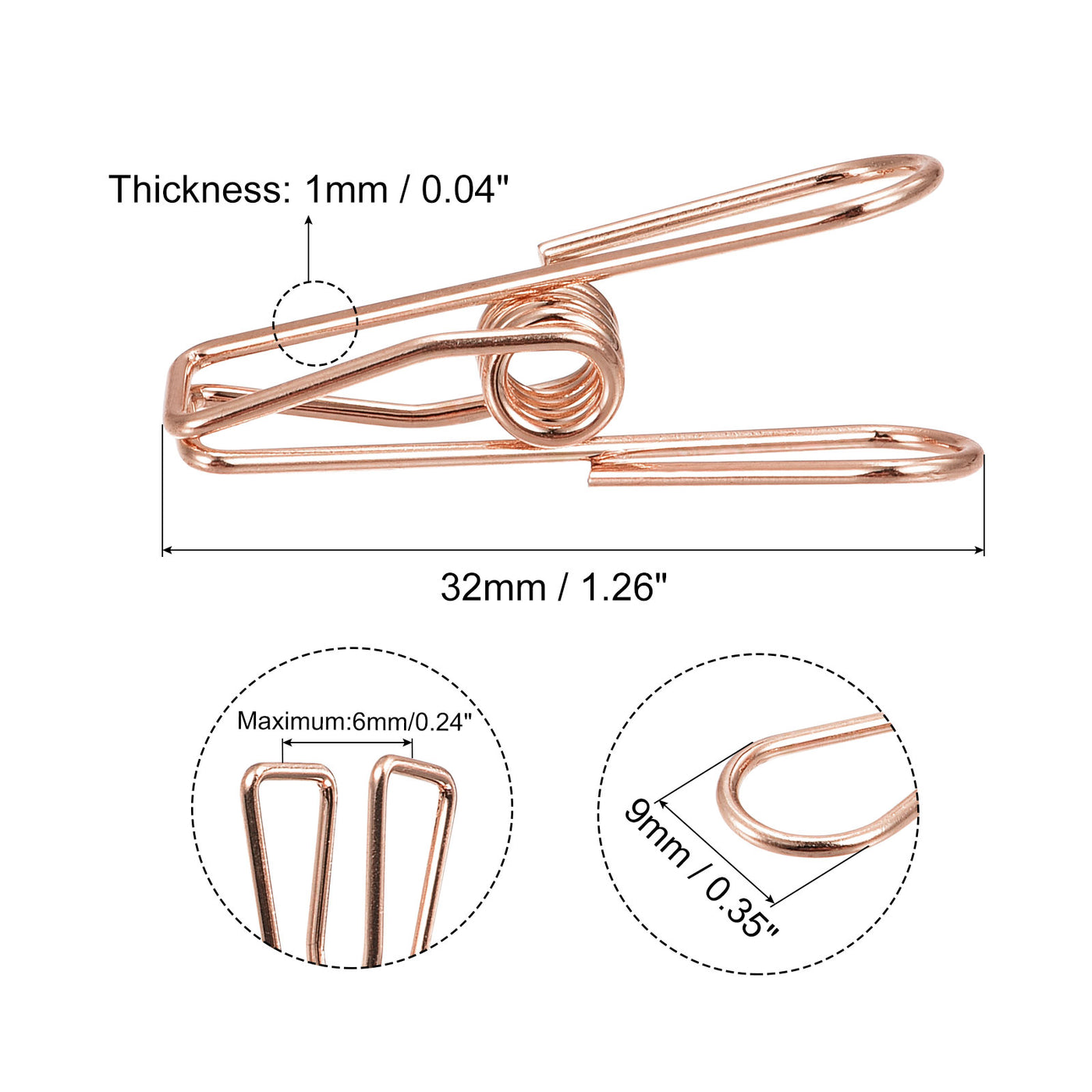 uxcell Uxcell Tablecloth Clips 32mm Carbon Steel Clamps for Fixing Table Cloth Rose Gold 8Pcs