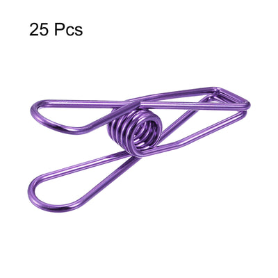 Harfington Uxcell Tablecloth Clips, 32mm Carbon Steel Clamps for Fixing Table Cloth, Purple 25 Pcs