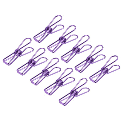 Harfington Uxcell Tablecloth Clips, 32mm Carbon Steel Clamps for Fixing Table Cloth, Purple 25 Pcs