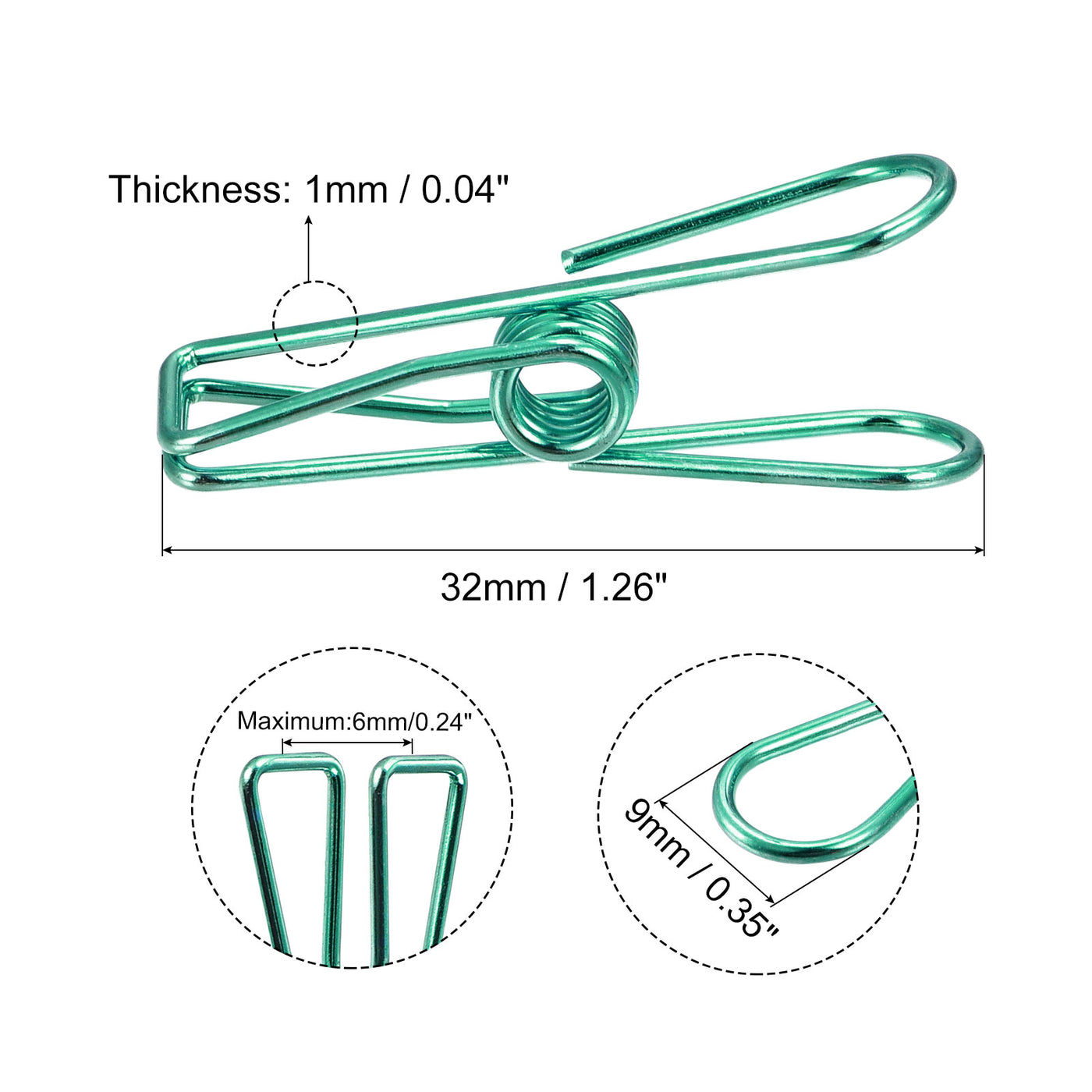 uxcell Uxcell Tablecloth Clips, 32mm Carbon Steel Clamps for Fixing Table Cloth, Green 25 Pcs