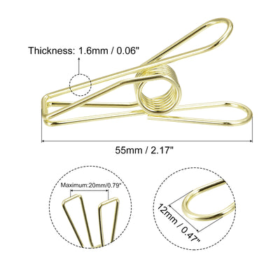 Harfington Uxcell Tablecloth Clips, 55mm Carbon Steel Clamps for Fixing Table Cloth, Gold 8 Pcs