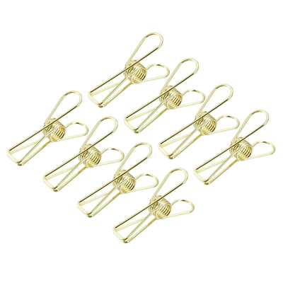 Harfington Uxcell Tablecloth Clips, 55mm Carbon Steel Clamps for Fixing Table Cloth, Gold 8 Pcs