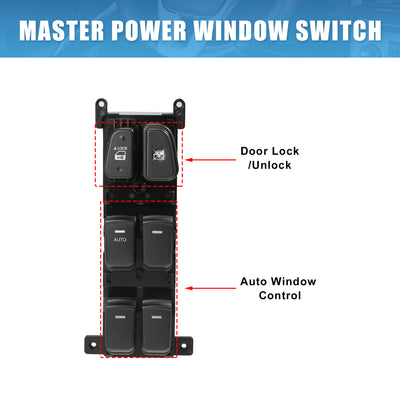 Harfington Power Window Switch Driver Side Power Window Master Control Switch 93570-3K600 Replacement for Hyundai Sonata 2008-2010