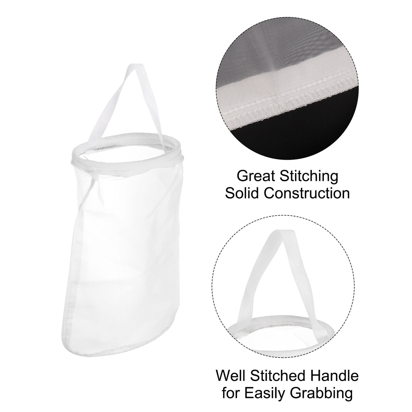 uxcell Uxcell Paint Filter Bag 60 Mesh (16.9"x7") Nylon Strainer for Filtering Paint