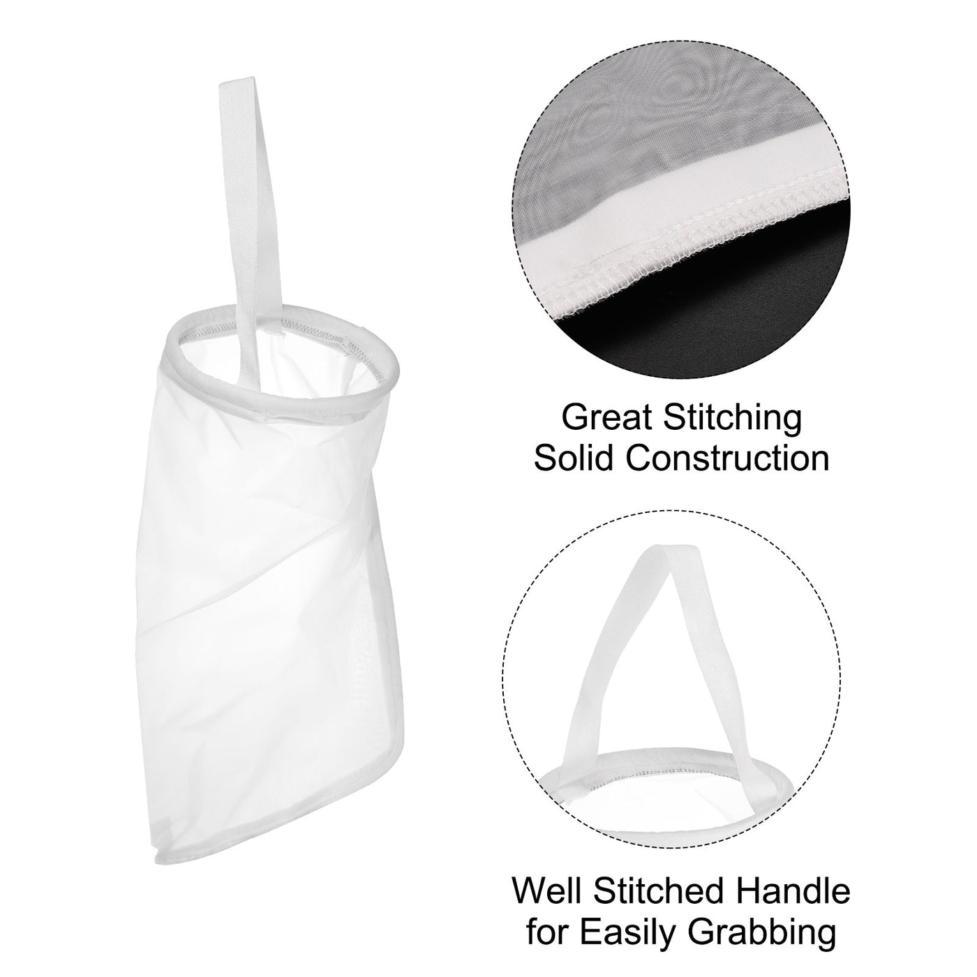 uxcell Uxcell Paint Filter Bag 80 Mesh (16.9"x7") Nylon Strainer for Filtering Paint