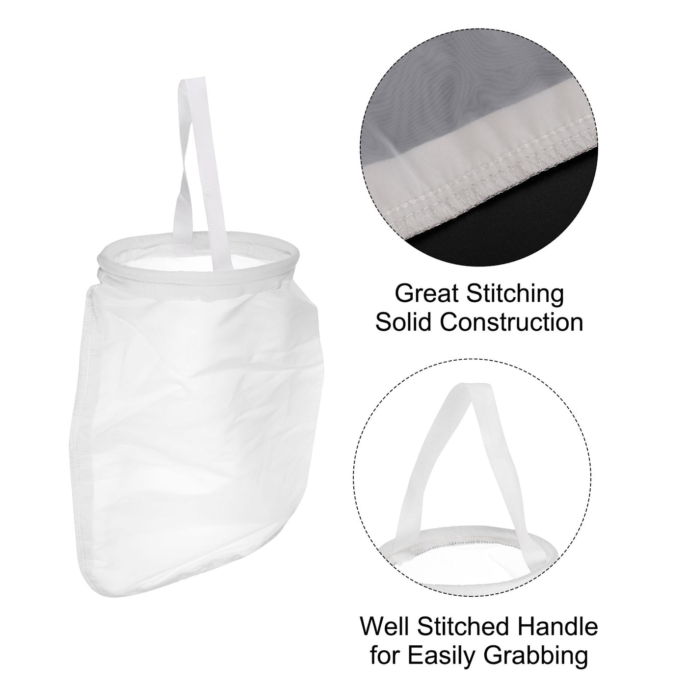 uxcell Uxcell Paint Filter Bag 200 Mesh (16.9"x7") Nylon Strainer for Filtering Paint