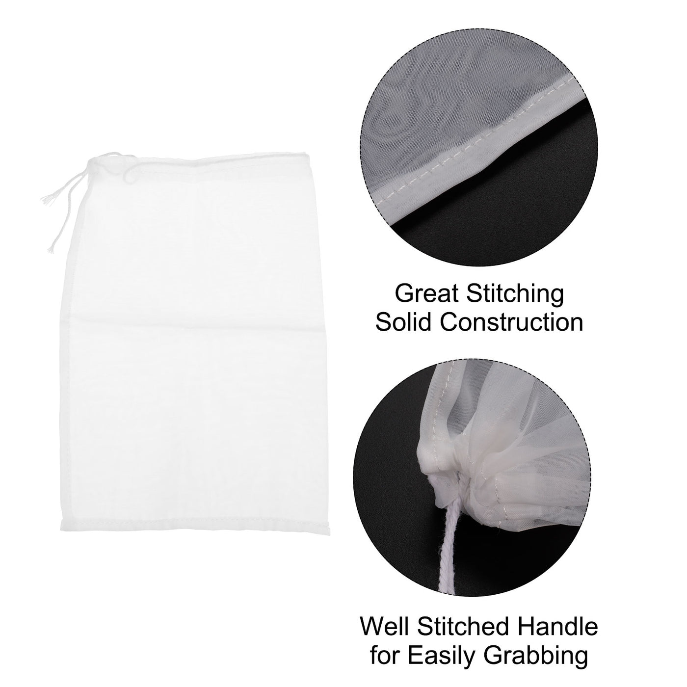 uxcell Uxcell Paint Filter Bag 80 Mesh (11.8"x7.9") Nylon Strainer for Filtering Paint