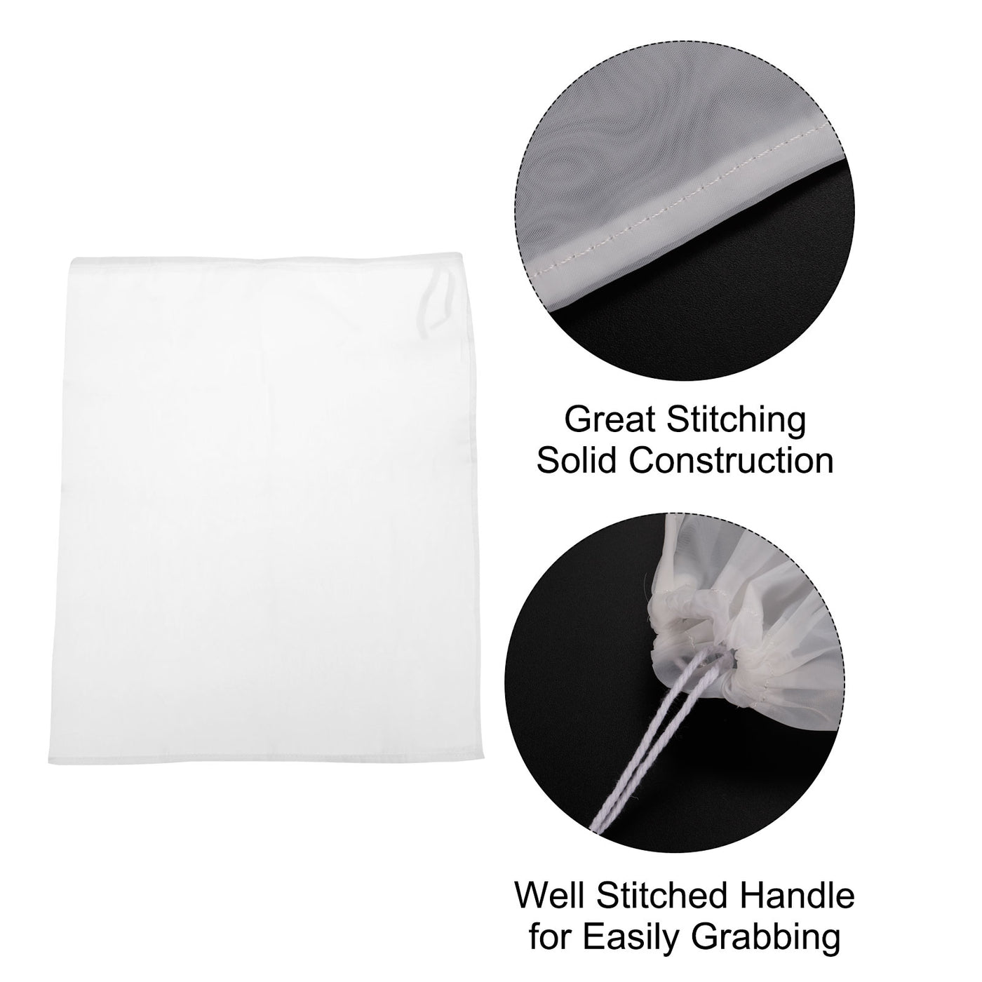 uxcell Uxcell Paint Filter Bag 200 Mesh (23.6"x17.7") Nylon Strainer for Filtering Paint