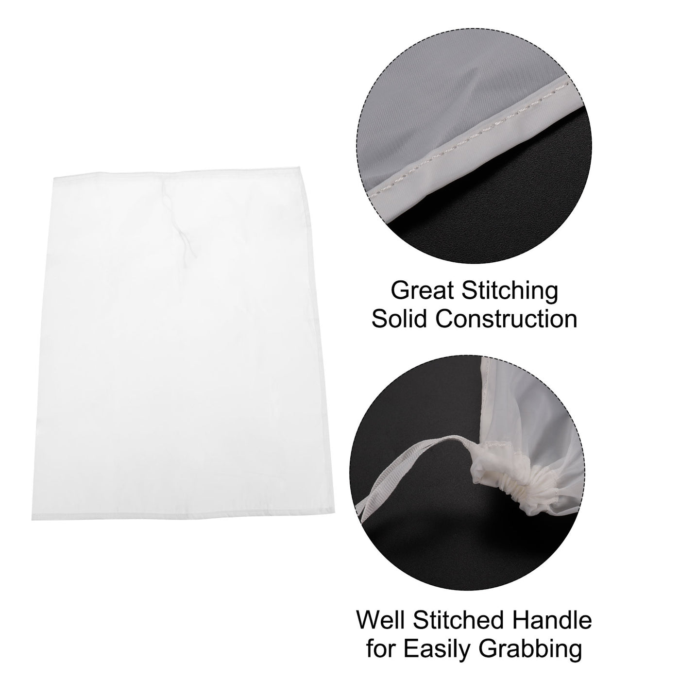 uxcell Uxcell Paint Filter Bag 300 Mesh (23.6"x17.7") Nylon Strainer for Filtering Paint
