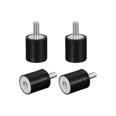 uxcell Uxcell Rubber Mounts 4pcs M4 Male/Female Vibration Isolator Shock Absorber D15mmxH20mm